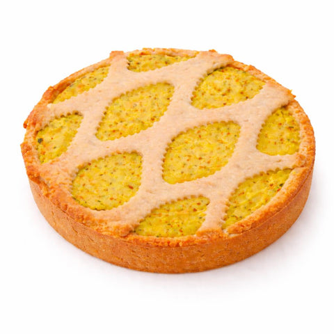 Dettaglio pastiera vegan canditi e scorza arancia