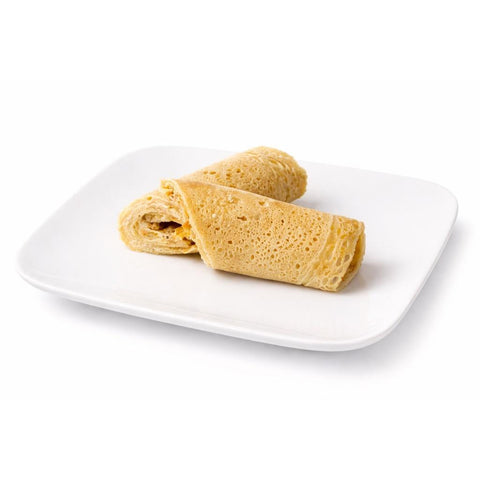 dettaglio verdure all'interno di crepes di ceci vegan