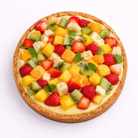 frolla alla crema pasticciera vegana e frutta di stagione
