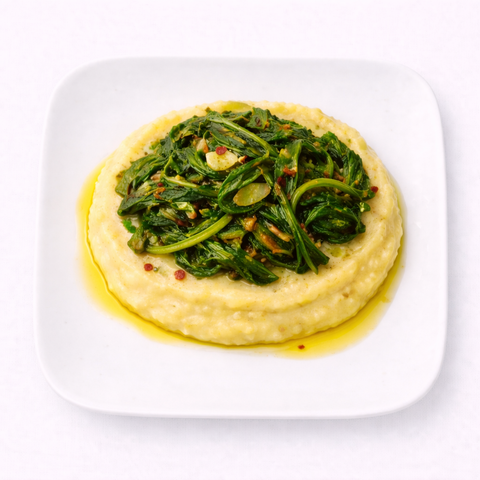 pure di fave e cicorie vegan side